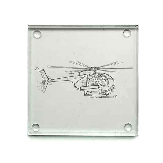 AH6 Little Bird Helicopter Drinks Coaster Selection | Giftware Engraved