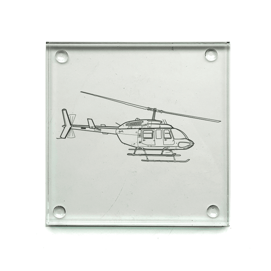 Bell 206 Long Ranger Helicopter Drinks Coaster Selection | Giftware Engraved