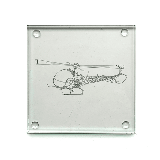 Bell 47 Sioux Helicopter Drinks Coaster Selection | Giftware Engraved