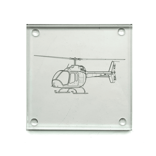 Bell 505 Jet Ranger X Helicopter Drinks Coaster Selection | Giftware Engraved