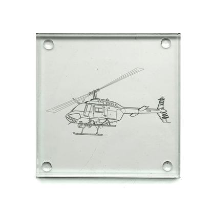 Bell 206 Jet Ranger Helicopter Drinks Coaster Selection | Giftware Engraved