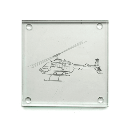 Bell 206 Jet Ranger Helicopter Drinks Coaster Selection | Giftware Engraved