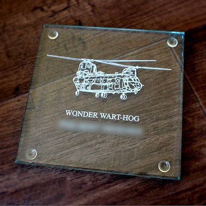 Chinook Helicopter Drinks Coaster Selection | Giftware Engraved