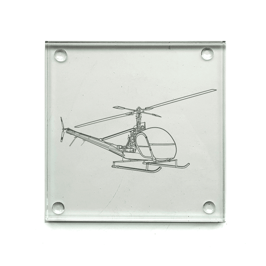 Hiller OH-23 Raven Helicopter Drinks Coaster Selection | Giftware Engraved
