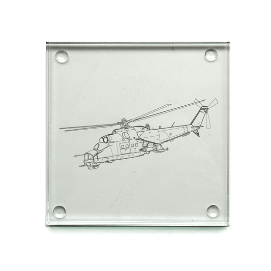 MI24 Hind Helicopter Drinks Coaster Selection | Giftware Engraved
