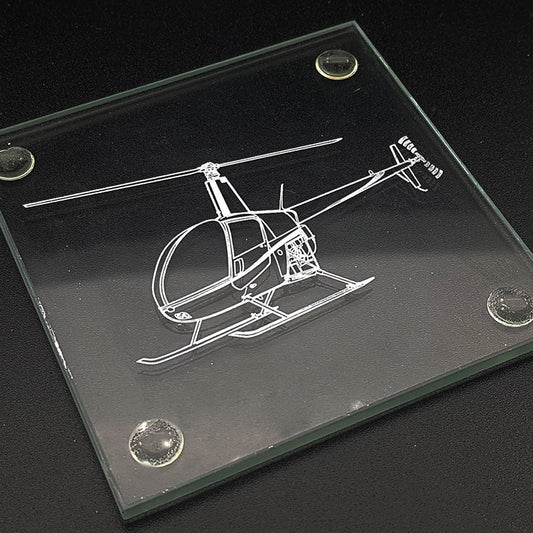 Robinson R22 Helicopter Drinks Coaster Selection | Giftware Engraved