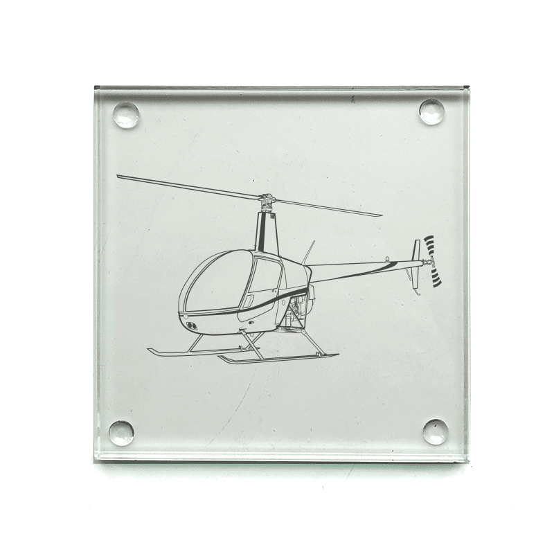 Robinson R22 Helicopter Drinks Coaster Selection | Giftware Engraved