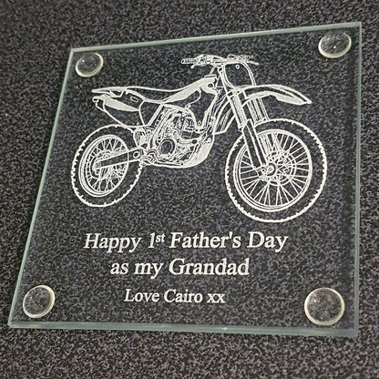 Dirt Bike Motorcycle Drinks Coaster Selection | Giftware Engraved