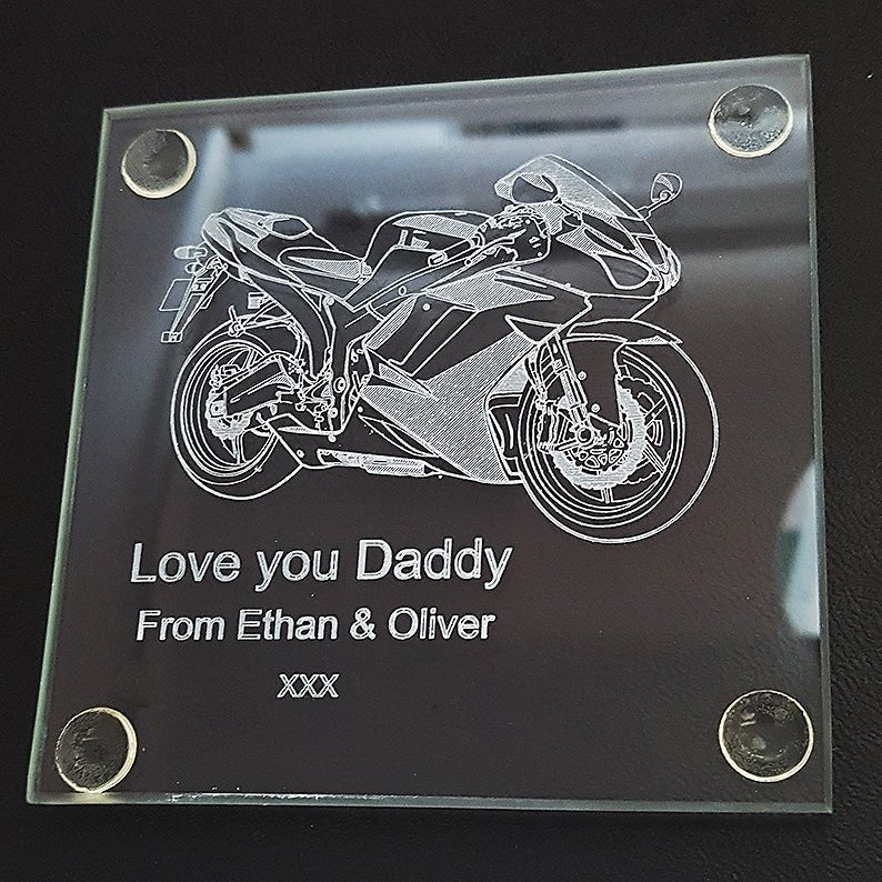 Racing Bike  Drinks Coaster Selection | Giftware Engraved