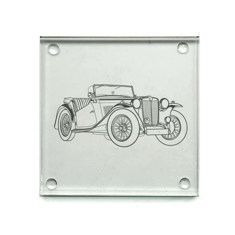 MG TC 1946 Drinks Coaster Selection | Giftware Engraved
