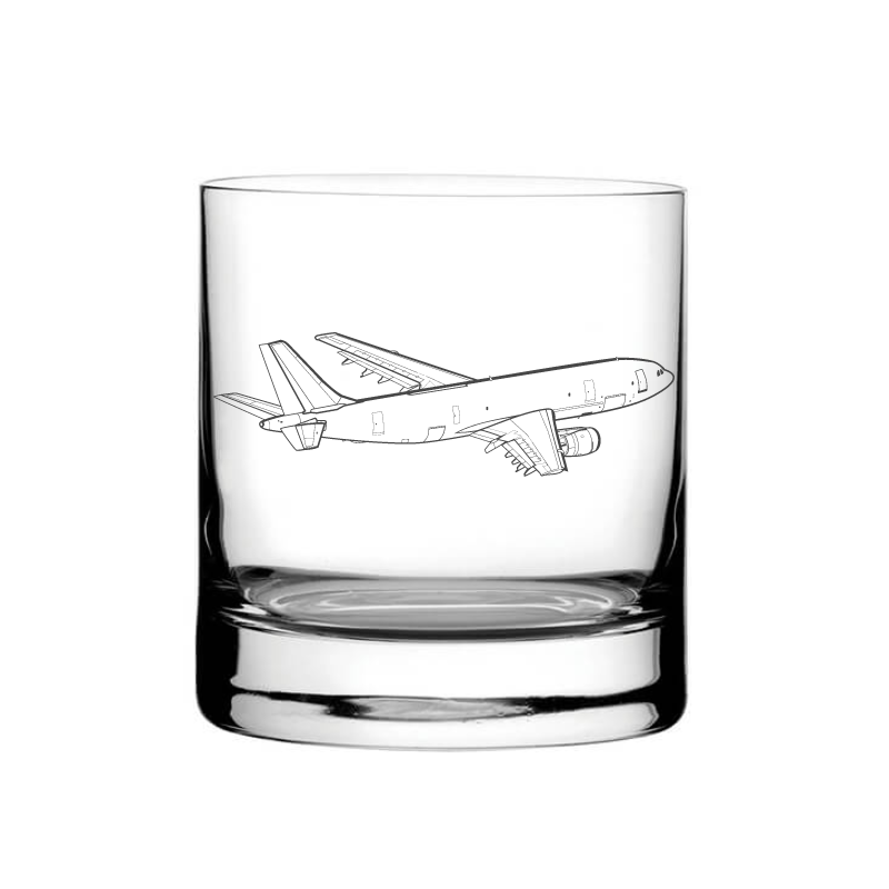 Illustration of Airbus A300 Artwork Engraved on Tumbler Glass | Giftware Engraved