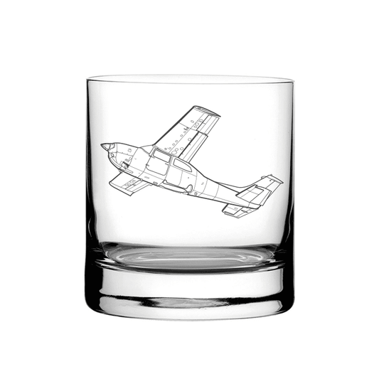 Illustration of Cessna 210 Centurion Aircraft Tumbler Glass | Giftware Engraved