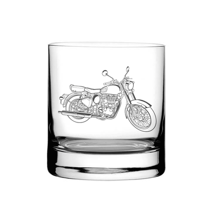 RE Classic 500 Motorcycle Tumbler Glass Selection | Giftware Engraved