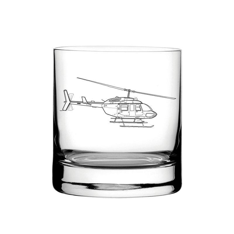 Bell 206 Long Ranger Helicopter Tumbler Glass | Giftware Engraved