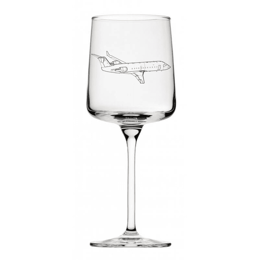 Bombardier CRJ Jet Aircraft Everyday Wine Glass | Giftware Engraved