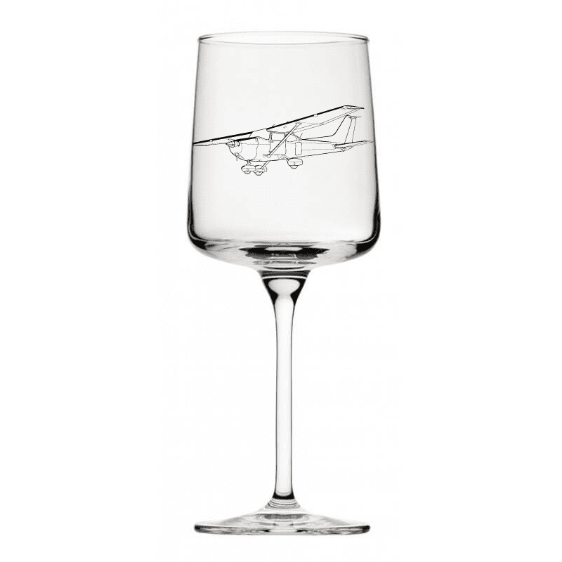 Cessna 172 Aircraft Everyday Wine Glass | Giftware Engraved