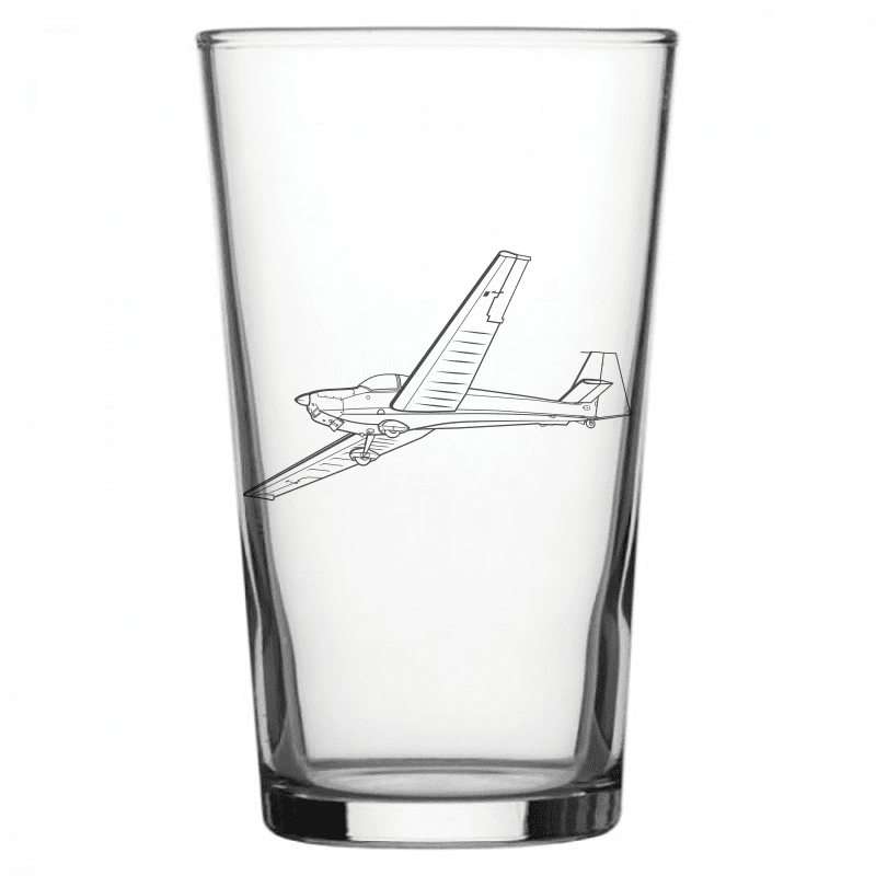 SF25C Falke Motorglider Beer Glass | Giftware Engraved
