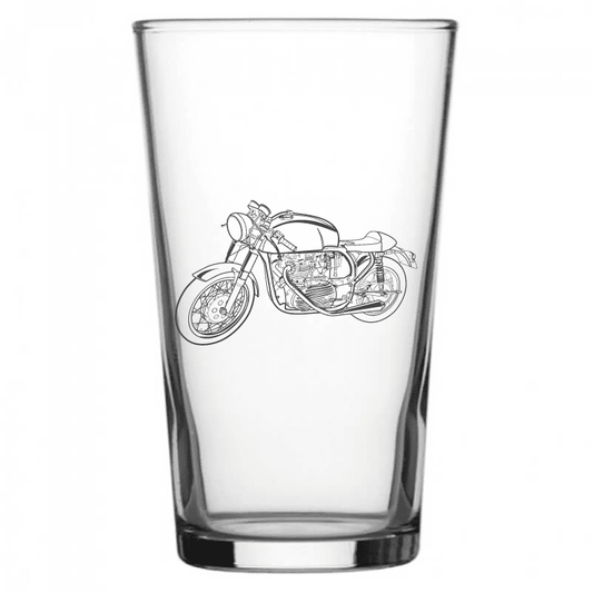 Café Racer Bike Motorcycle Beer Glass | Giftware Engraved