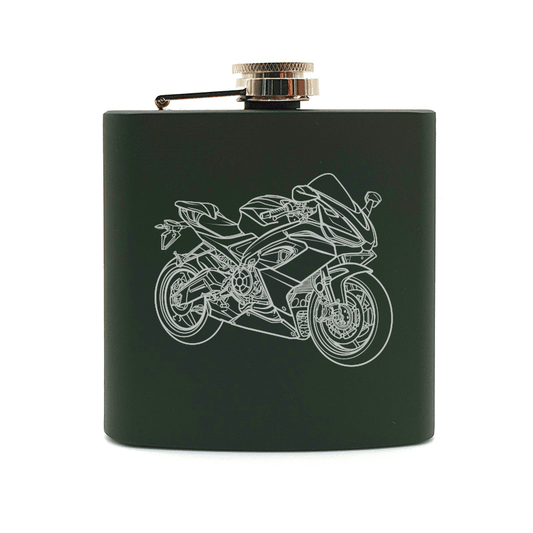 APR RS660 Motorcycle Steel Hip Flask | Giftware Engraved