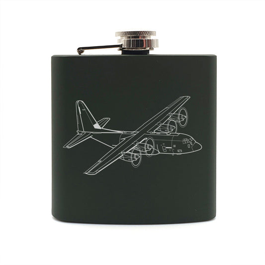 C130 Hercules Aircraft Steel Hip Flask | Giftware Engraved