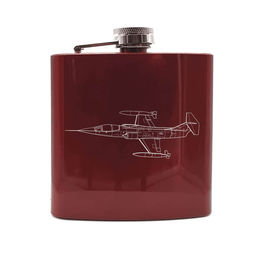 Lockheed F104 Starfighter Aircraft Steel Hip Flask | Giftware Engraved