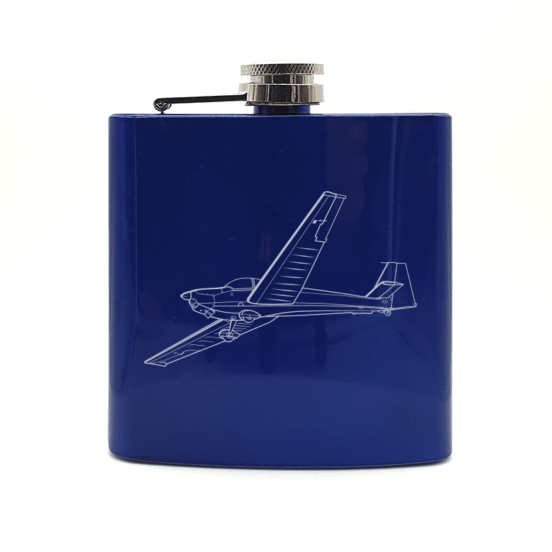 SF25C Falke Motorglider Steel Hip Flask | Giftware Engraved