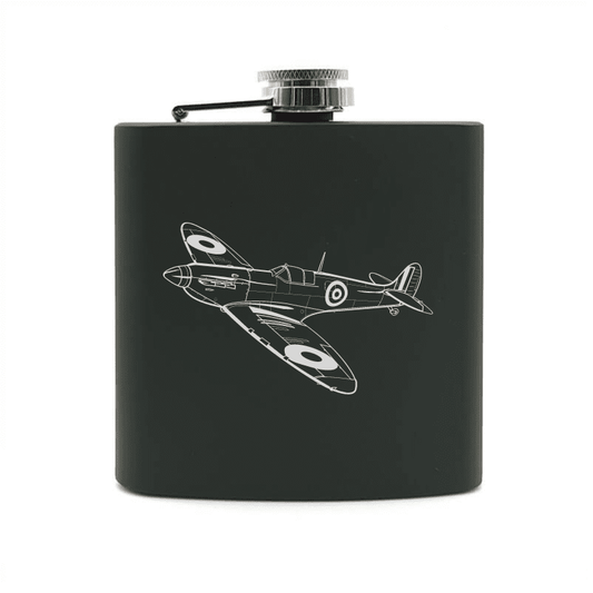 Supermarine Spitfire Aircraft Steel Hip Flask | Giftware Engraved