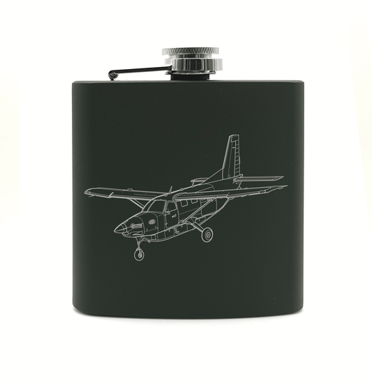 Quest Daher Kodiak Aircraft Steel Hip Flask | Giftware Engraved