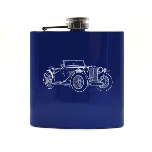 MG TC 1946 Steel Hip Flask | Giftware Engraved