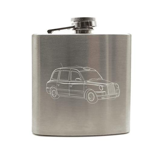 London Taxi Steel Hip Flask | Giftware Engraved