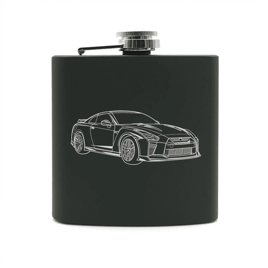 Nissan GT-R35 Steel Hip Flask | Giftware Engraved