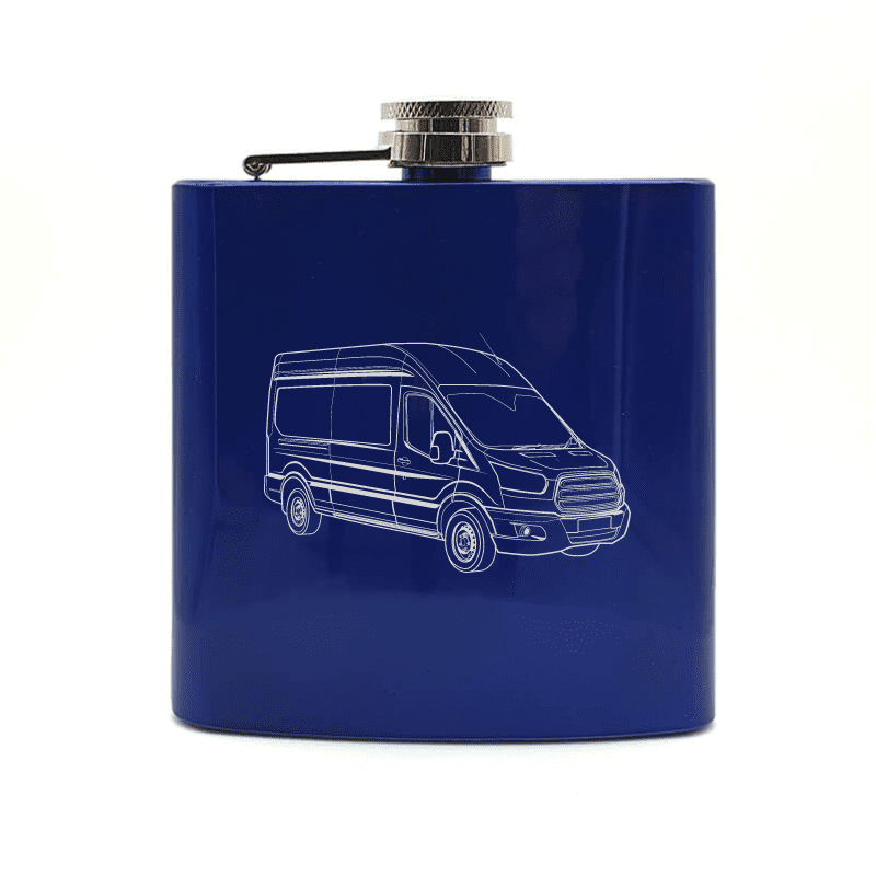 Transit Van Steel Hip Flask | Giftware Engraved