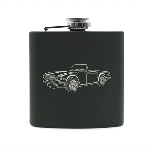 Triumph TR 6 Steel Hip Flask | Giftware Engraved