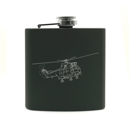 Puma Helicopter Steel Hip Flask | Giftware Engraved