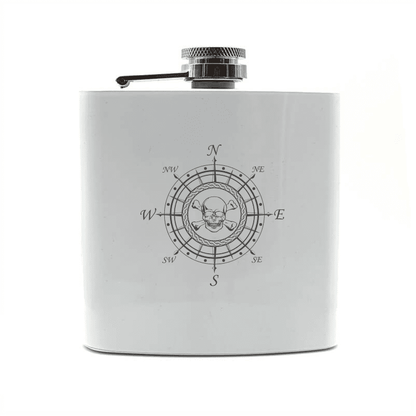 Skull Compass Steel Hip Flask | Giftware Engraved