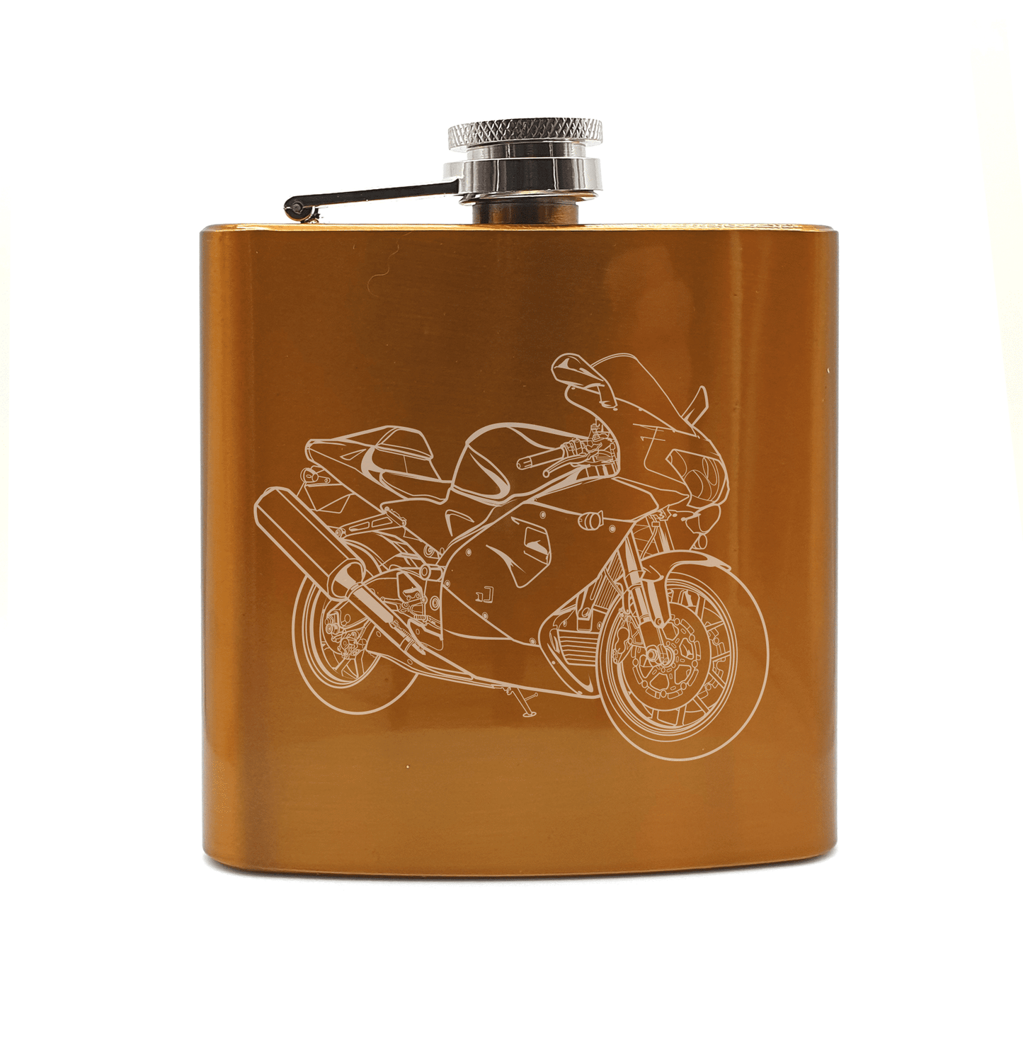 APR RSV Mille Motorcycle Steel Hip Flask | Giftware Engraved