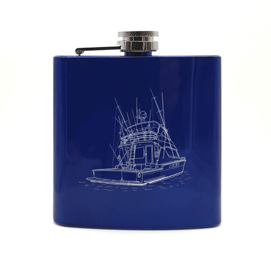 Fishing Yacht Steel Hip Flask | Giftware Engraved