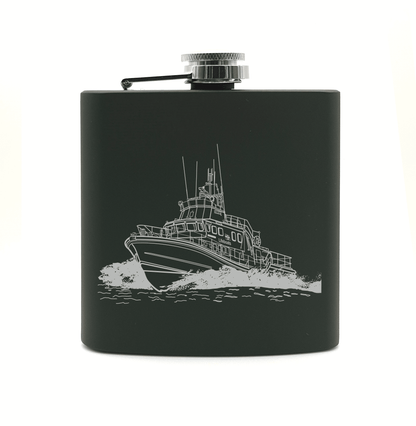 RNLI Lifeboat Steel Hip Flask | Giftware Engraved