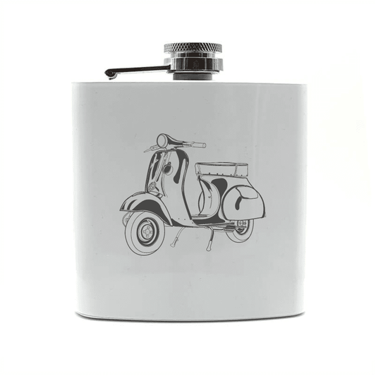 Vespa Scooter Steel Hip Flask | Giftware Engraved