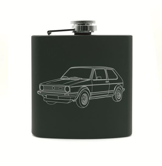 VW Golf Mk 1 Steel Hip Flask | Giftware Engraved