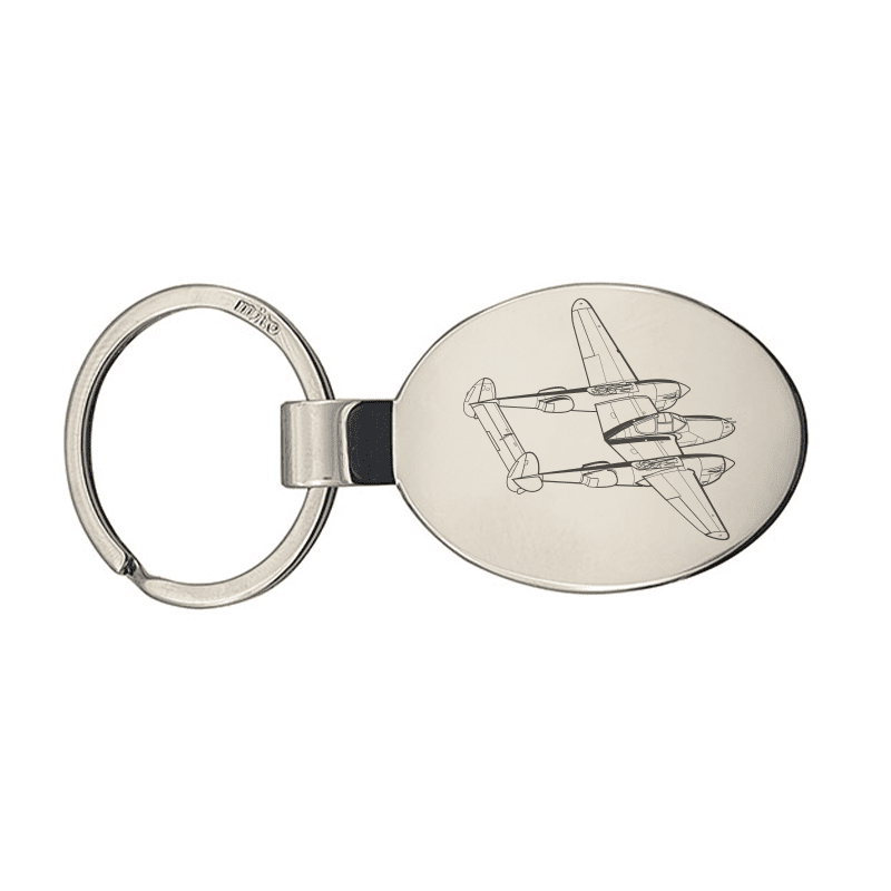 P38 Lightning Aircraft Key Ring Selection | Giftware Engraved