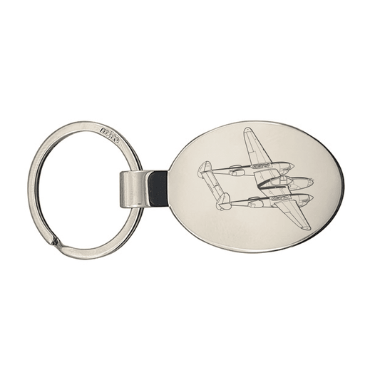 P38 Lightning Aircraft Key Ring Selection | Giftware Engraved