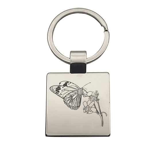 Butterfly & Plant Key Ring Selection | Giftware Engraved