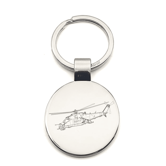 MI24 Hind Helicopter Key Ring Selection | Giftware Engraved