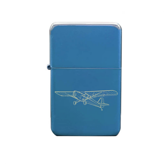 Illustration of Auster J Series Aircraft Artwork engraved on Fuel Lighter | Giftware Engraved