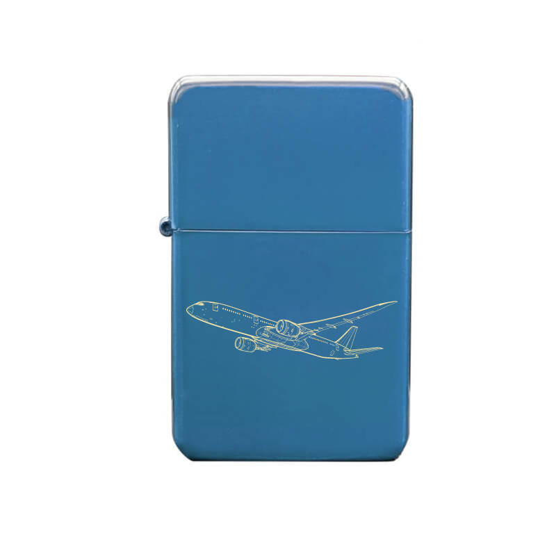 Illustration of Boeing 787 Dreamliner Aircraft Artwork engraved on Fuel Lighter | Giftware Engraved