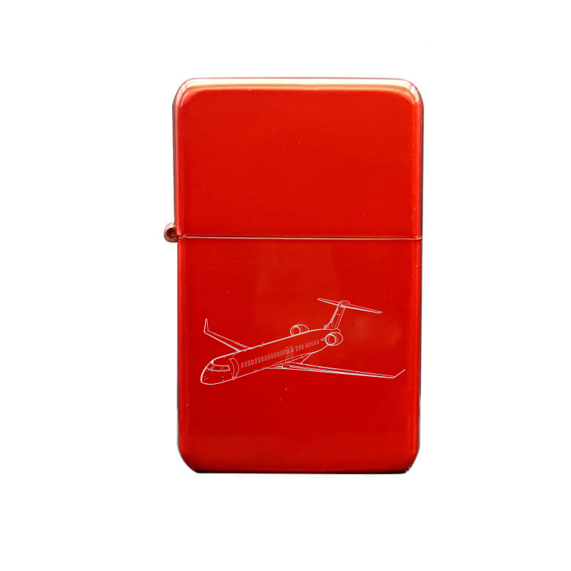 Illustration of Bombardier CRJ Jet Aircraft Artwork engraved on Fuel Lighter | Giftware Engraved