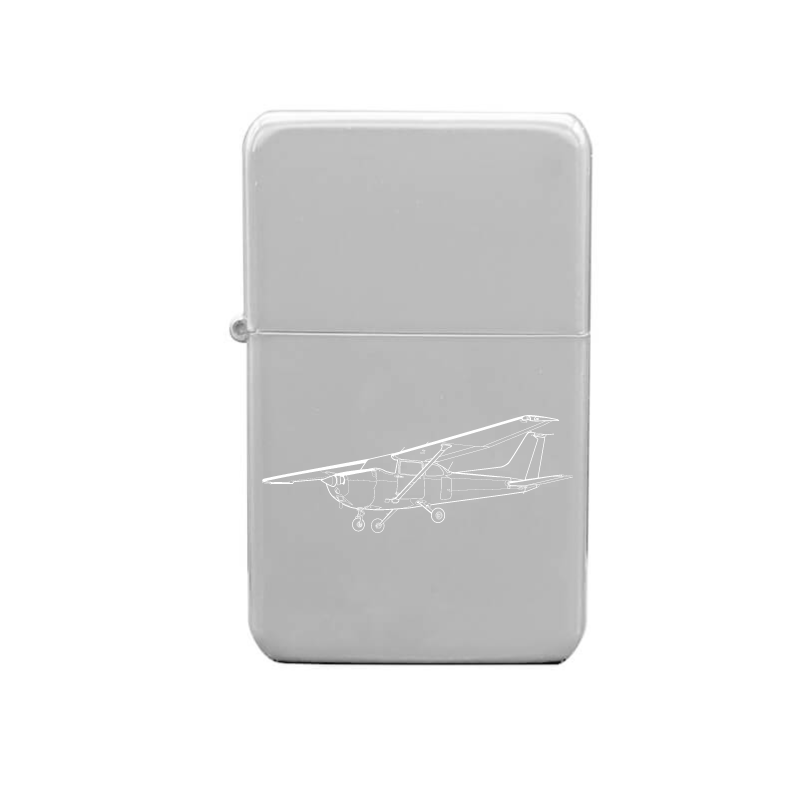 Illustration of Cessna 172 Aircraft Artwork engraved on Fuel Lighter | Giftware Engraved