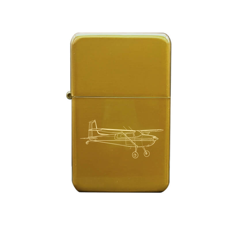 Illustration of Cessna 180 Aircraft Artwork engraved on Fuel Lighter | Giftware Engraved