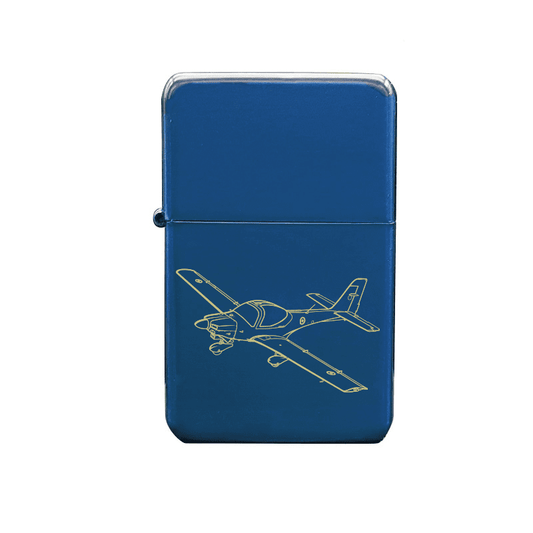 Illustration of Grob G115 Tutor Aircraft Artwork engraved on Fuel Lighter | Giftware Engraved
